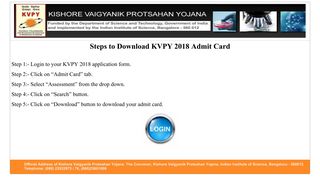 
                            3. KVPY 2018 Admit Card