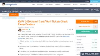 
                            4. KVPY Admit Card 2018/Hall Ticket Released @kvpy.iisc.ernet.in ...
