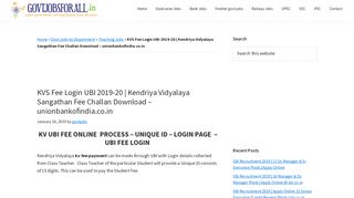 
                            9. KVS Fee Login UBI 2019-20 | Kendriya Vidyalaya Sangathan Fee ...