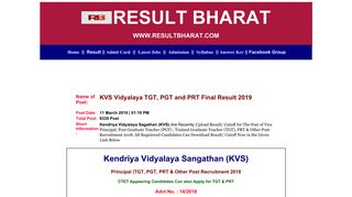 
                            4. KVS Kendriya Vidyalaya Librarian Result & Cutoff 2019 | https ...