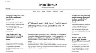 
                            11. KVS Recruitment 2018: Admit Card Released at ... - PrimeTimes.IN