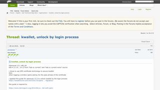 
                            7. kwallet, unlock by login process - openSUSE Forums