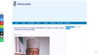 
                            13. Kwara Tax System Is Flexible, Affordable-Gov Ahmed....Charges ...