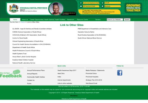 
                            11. KwaZulu-Natal Department of Health website : link to other sites