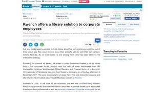 
                            6. Kwench offers a library solution to corporate employees - The ...