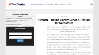
                            8. Kwench - Online Library Service Provider for Corporates - NextBigWhat