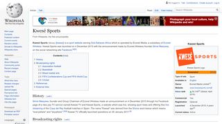 
                            6. Kwesé Sports - Wikipedia