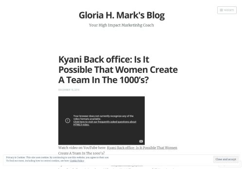 
                            11. Kyani Back office: Is It Possible That Women Create A Team In The ...