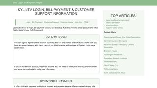 
                            9. Kylintv Login, Bill Payment & Customer Support Information