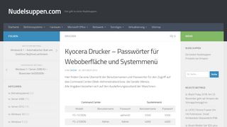 
                            5. Kyocera Drucker – Passwörter für Weboberfläche und Systemmenü ...