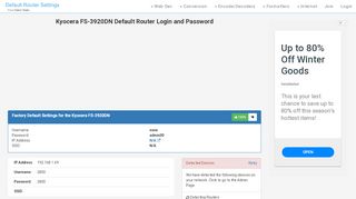 
                            5. Kyocera FS-3920DN Default Router Login and Password - Clean CSS