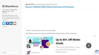 
                            12. Kyocera TASKalfa 2550ci Default Username and Password -