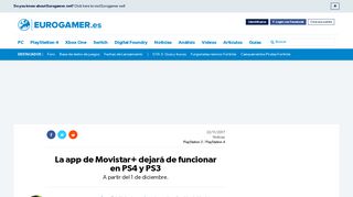 
                            8. La app de Movistar+ dejará de funcionar en PS4 y PS3 • Eurogamer.es