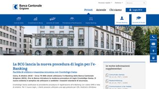 
                            2. La BCG lancia la nuova procedura di login per l'e-Banking