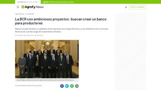 
                            7. La BCR con ambiciosos proyectos: buscan crear un ... - Agrofy News