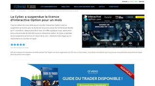 
                            5. La CySec suspend la licence d'Interactive Option - OptionMag