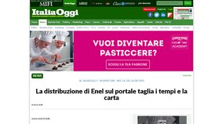 
                            12. La distribuzione di Enel sul portale taglia i tempi e la carta - ItaliaOggi.it