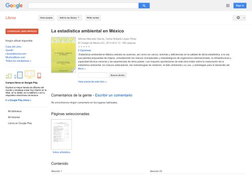 
                            8. La estadística ambiental en México