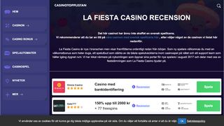 
                            2. La Fiesta Casino - registrera dig för ett välkomstpaket på 700% i bonus