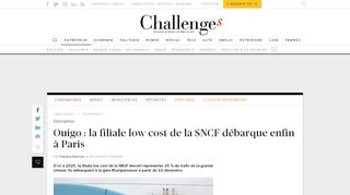 
                            9. La filiale low cost de la SNCF, Ouigo, débarque à la gare ... - Challenges