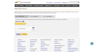 
                            2. LA Fitness | Member Services | Account Validation