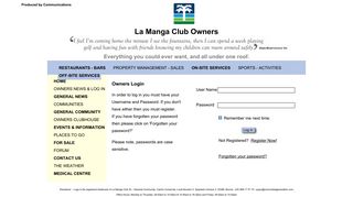 
                            1. La Manga Club Owners - Owners Login