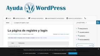 
                            10. La página de registro y login • Ayuda WordPress