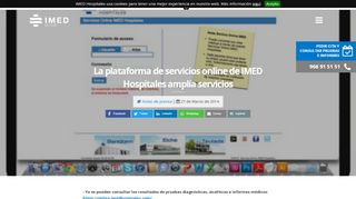 
                            6. La plataforma de servicios online de IMED Hospitales amplía servicios ...