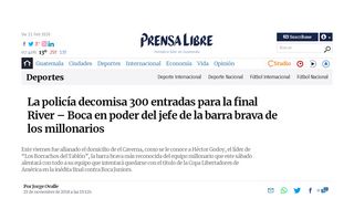 
                            13. La policía decomisa 300 entradas para la final River – Boca en poder ...