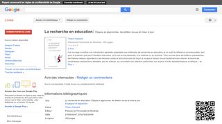
                            12. La recherche en éducation: Étapes et approches. 4e édition revue et ...