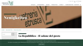 
                            11. La Repubblica - Il salone del gusto - Neuigkeiten - Vetreria Etrusca