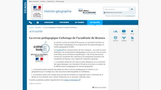 
                            10. La revue pédagogique Cabotage de l'académie de Rennes - Histoire ...