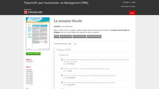 
                            4. La semaine fiscale - Tijdschrift voor Insolventie- en Beslagrecht (TIBR)