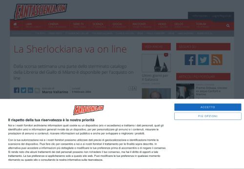 
                            10. La Sherlockiana va on line - Fantascienza.com