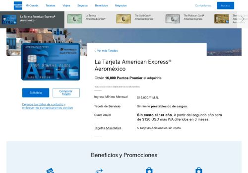 
                            8. La Tarjeta Aeroméxico Club Premier | American Express MX