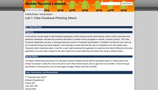 
                            5. Lab 1: Fake Facebook Phishing Attack - Mobile Security Labware