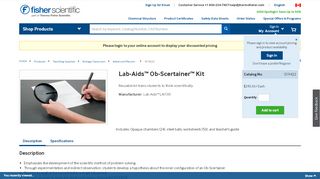 
                            12. Lab-Aids™ Ob-Scertainer™ Kit - Fisher Scientific