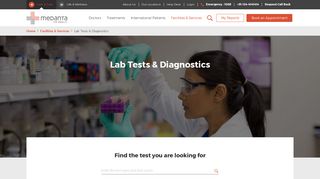 
                            2. Lab Tests and Diagnostics | Medanta