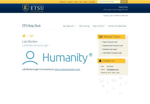 
                            6. Lab Worker Humanity Login - East Tennessee State University