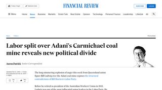 
                            9. Labor split over Adani's Carmichael coal mine reveals new political ...