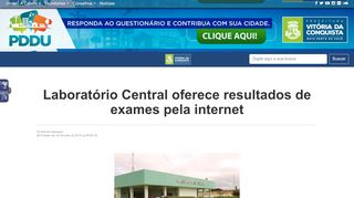 
                            10. Laboratório Central oferece resultados de exames pela internet - PMVC