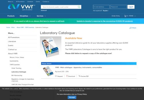 
                            8. Laboratory Catalogue | VWR