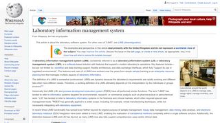 
                            9. Laboratory information management system - Wikipedia