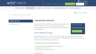 
                            13. Laboratory Services | Baystate Health | Springfield, MA