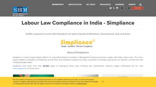 
                            2. Labour Law Compliance in India - Simpliance - SHRM