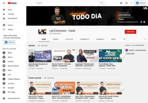 
                            6. LacConcursos - Canal - YouTube
