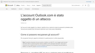 
                            6. L'account Outlook.com è stato oggetto di un attacco - Outlook