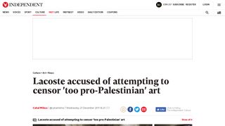 
                            3. Lacoste accused of attempting to censor 'too pro ...