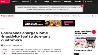 
                            10. Ladbrokes charges lame 'inactivity fee' to dormant customers ...