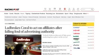 
                            11. Ladbrokes Coral to act on affiliates after falling foul of advertising ...
